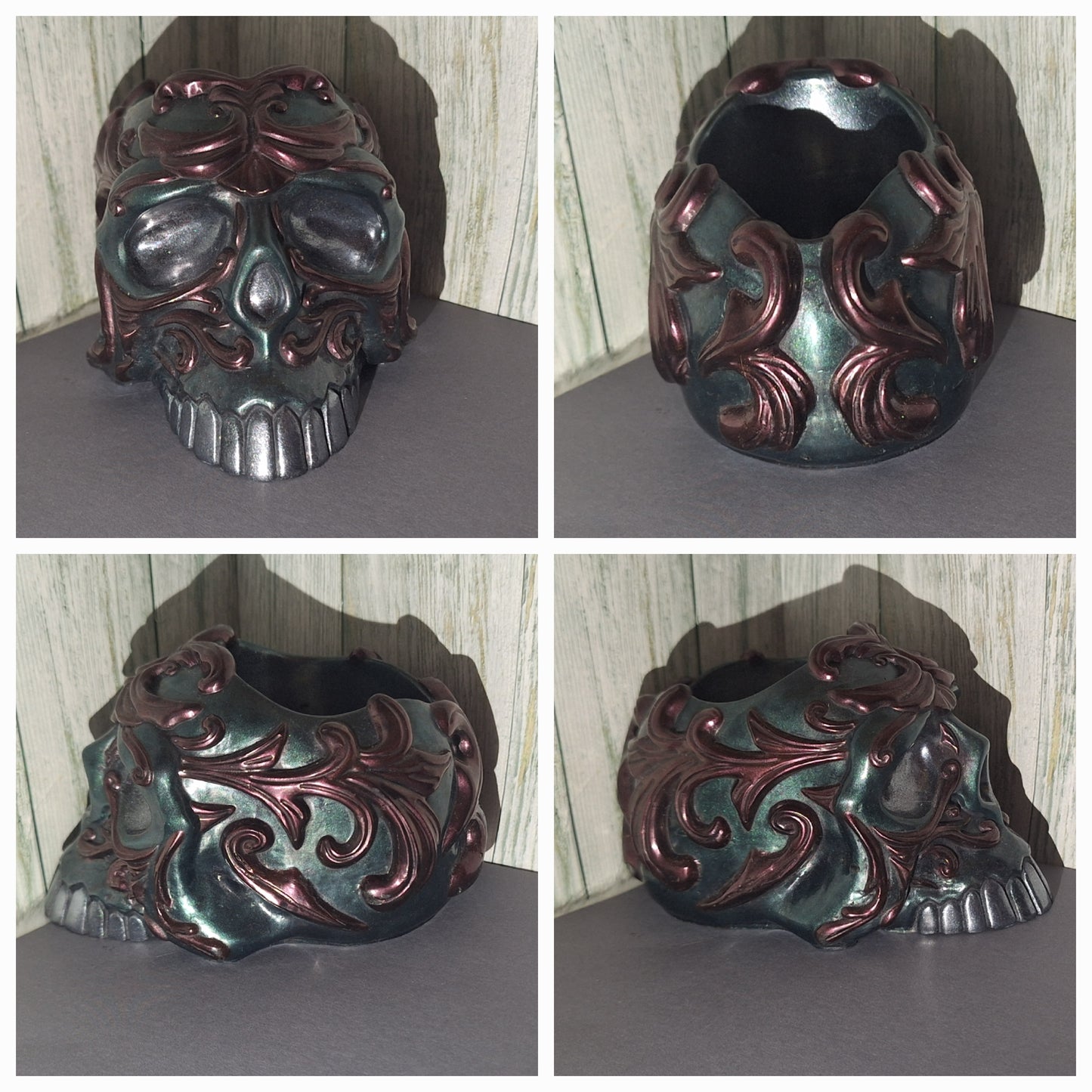 Resin/Epoxy Skull Pencil/Brush holder (4 Options)