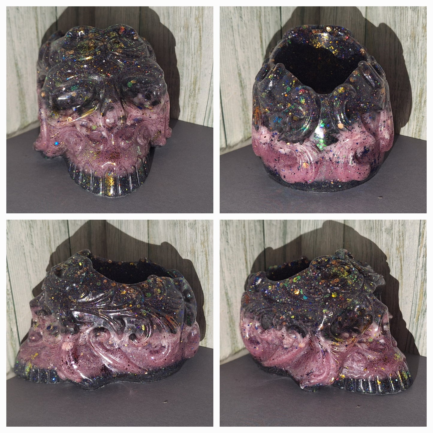 Resin/Epoxy Skull Pencil/Brush holder (4 Options)