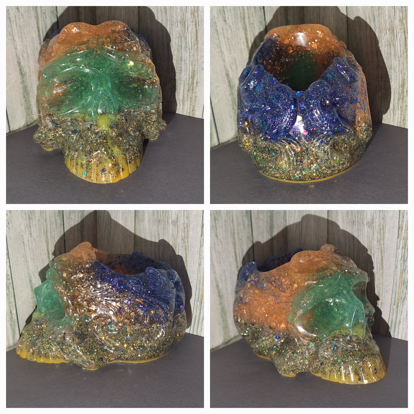 Resin/Epoxy Skull Pencil/Brush holder (4 Options)
