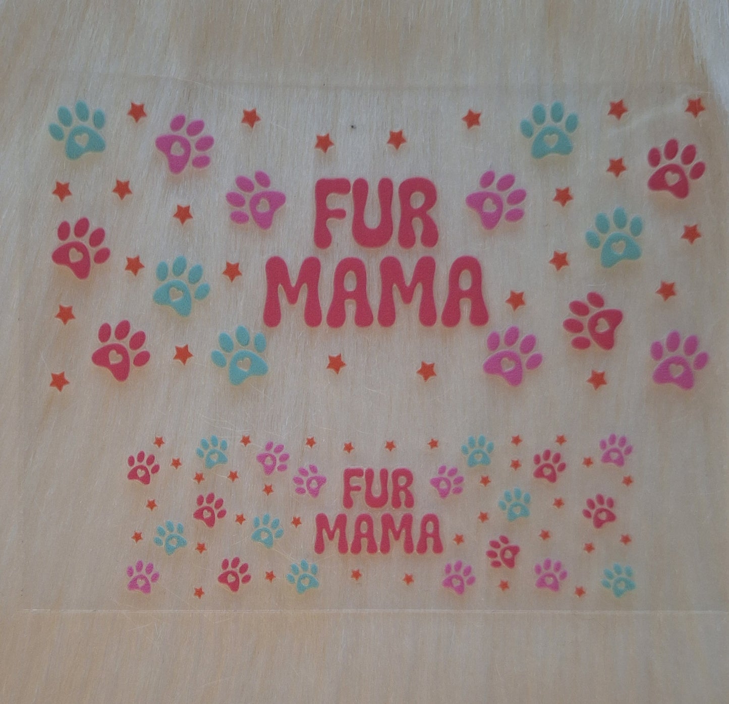 Mini Keychain Tumbler "Fur Mama" Pink and Blue Paws