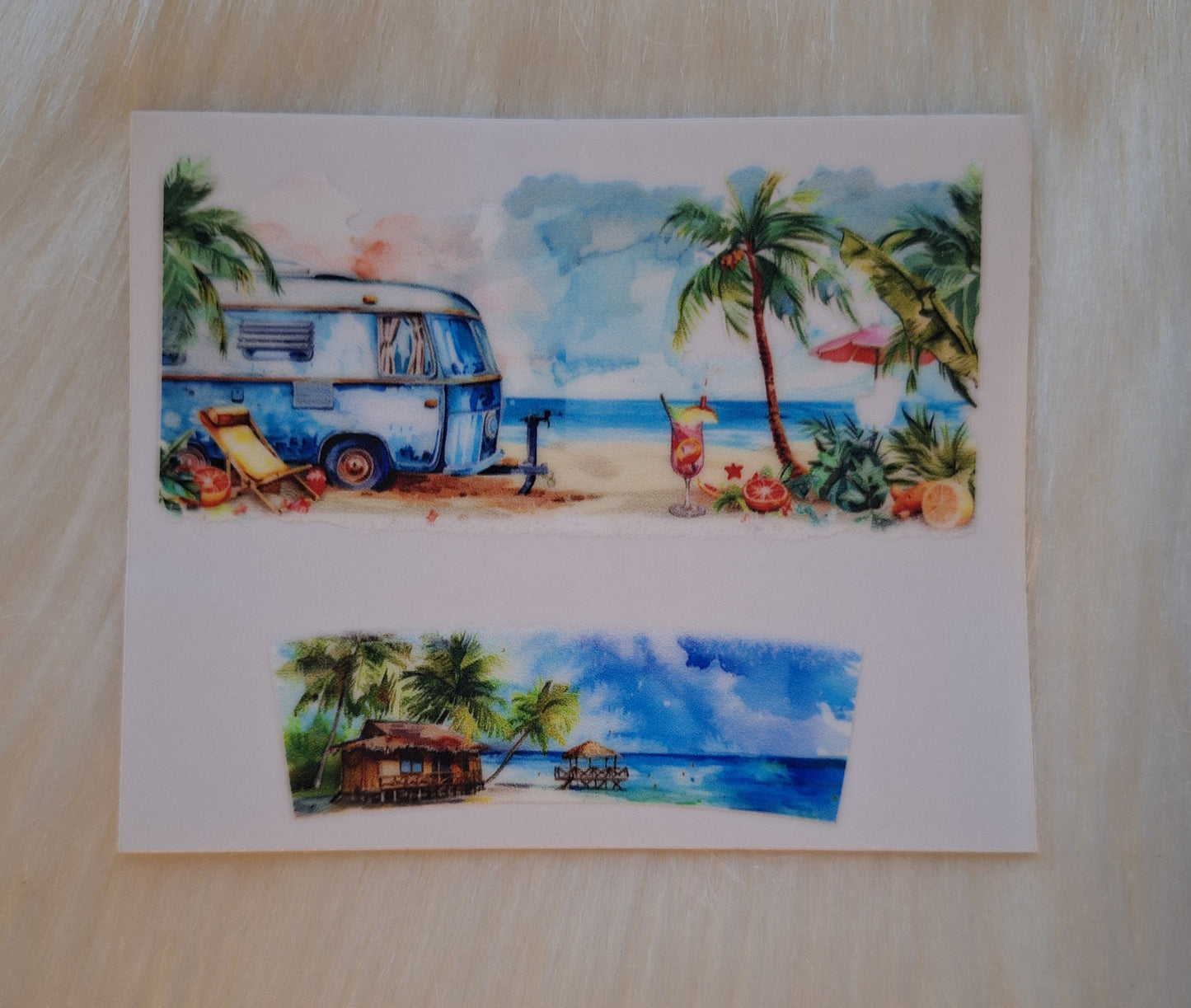 Mini Keychain Tumbler Beach and Slug Bug Bus