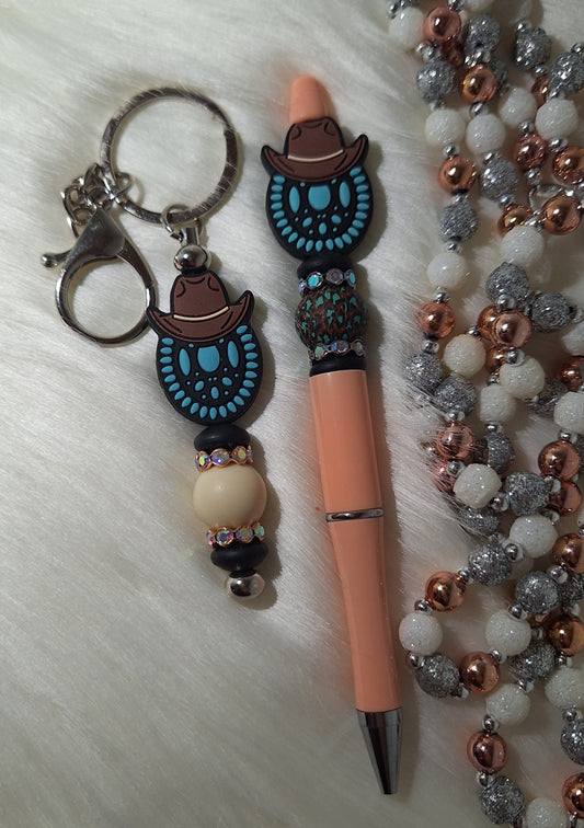 Turquois Pen and Keychain Set