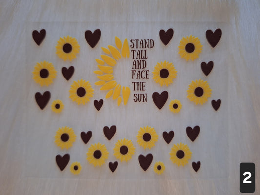 Mini Keychain Tumbler Sunflower and Hearts