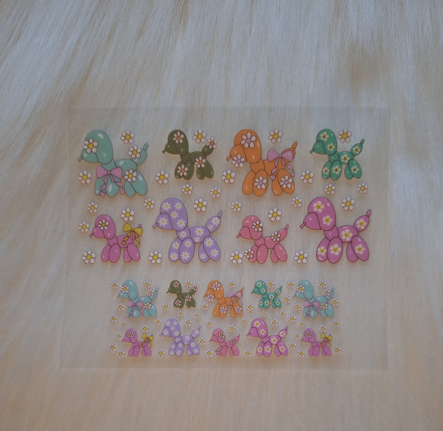 Mini Keychain Tumbler Ballon Dogs with Flowers