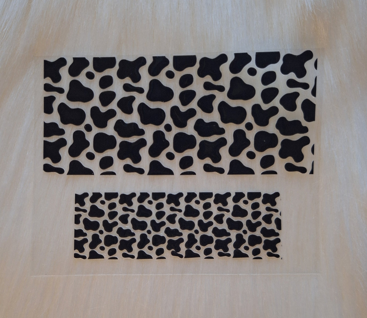 Mini Keychain Tumbler Black Cow Print