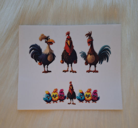 Mini Keychain Tumbler Funky Chicks/Roosters