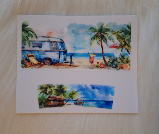 Mini Keychain Tumbler Beach and Slug Bug Bus