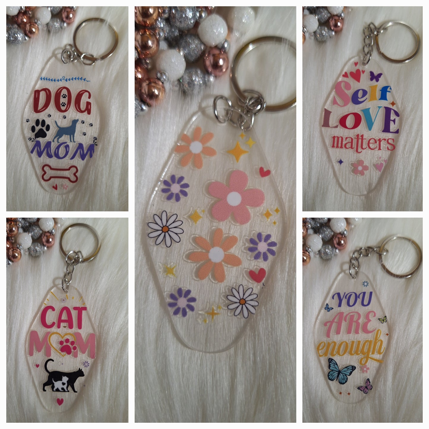 Acrylic Hotel Keys (Key Tags) Keychains (29 Options)