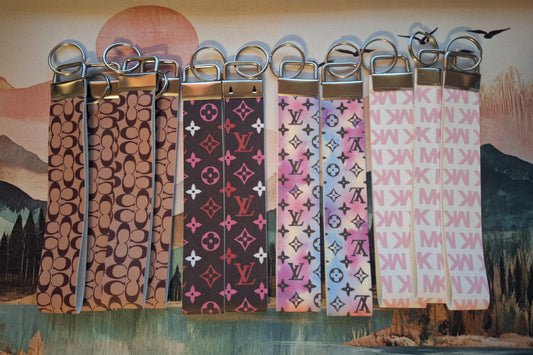 Designer Leather Key Fob Keychains (4 options (11 qty total)