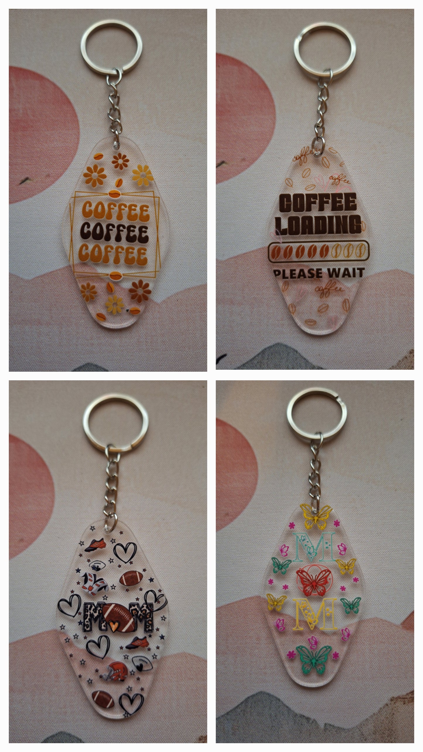 Acrylic Hotel Keys (Key Tags) Keychains (29 Options)