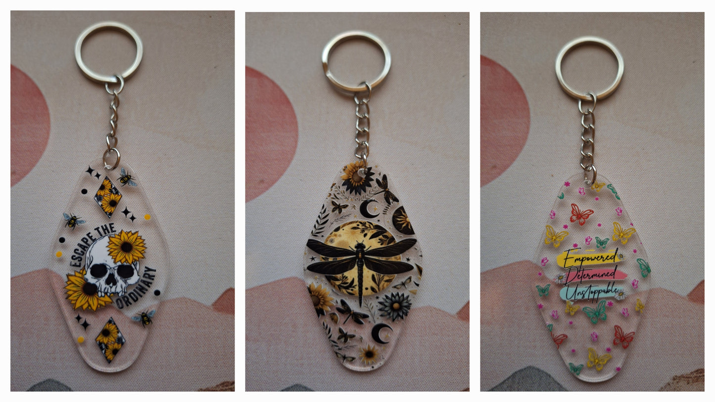 Acrylic Hotel Keys (Key Tags) Keychains (29 Options)