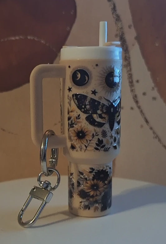 Mystical Moth Mini Tumbler Keychain-RTS