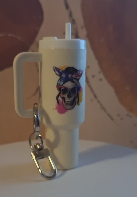 Skelly F words Mini Tumbler Keychain-RTS