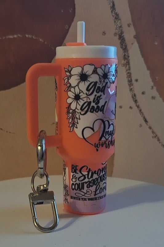 Religious Mini Tumbler Keychain-RTS